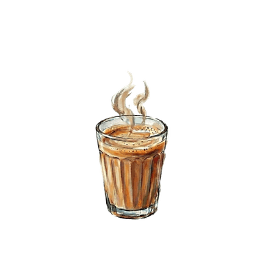 A steaming cup of chai